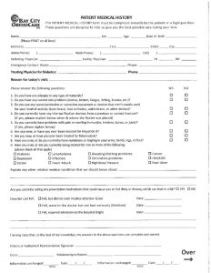 thumbnail of Bay City OrthoCare Patient Medical History Form